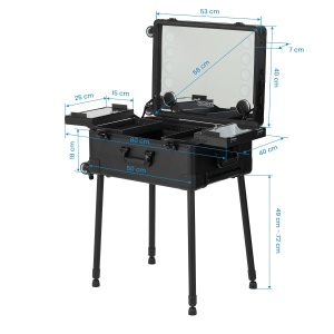 Statie profesionala Make-up portabila cu boxe Plus negru - Img 3