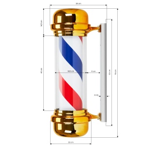 Reclama lunimoasa pentru frizerie BB-02 auriu mare - Img 2