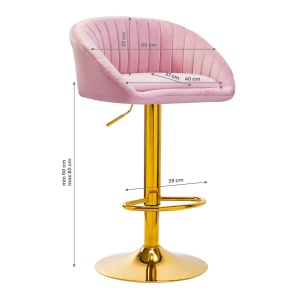 Scaun 4Rico Bar Hocker QS-B16G catifea - Img 2