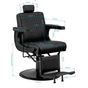 Scaun de frizerie Gabbiano Visionerio negru cu cadru negru - Img 3