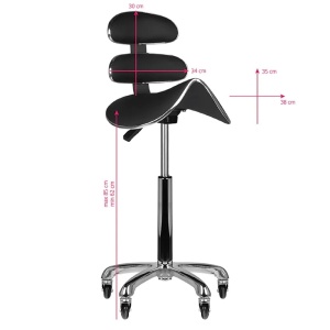 Scaun cosmetic înalt negru Roll Speed AM-880 - Img 2