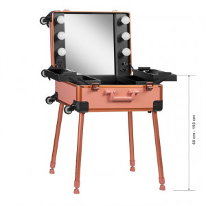 Statie profesionala de make-up auriu-roz