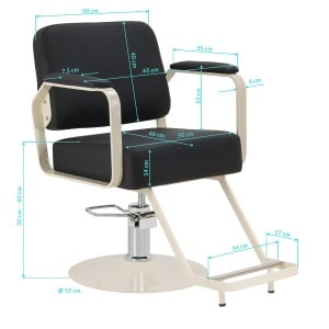 Scaun de coafură Omega Aurora negru - Img 4