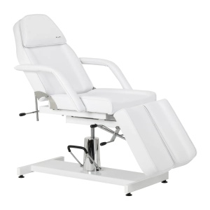 Scaun de pedichiură hidraulic Sillon 210 cu funcție de balansare și suport pentru picioare divizat, alb