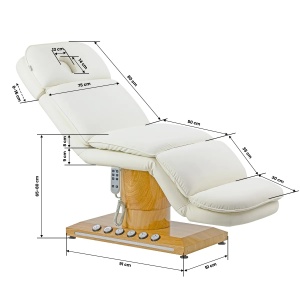 Scaun cosmetic electric Sillon Cloud cu 3 motoare, crem - Img 3
