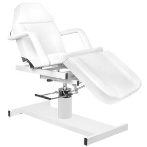 Scaun cosmetic hidraulic A 210D cu suport alb