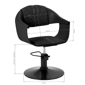 Scaun de coafură Hair System Halo noir negru - Img 5
