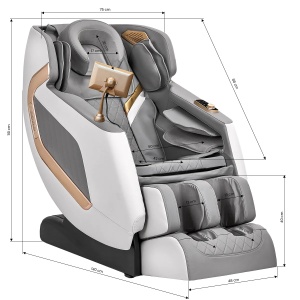 Scaun de masaj Sakura Classic 802A alb gri - Img 3