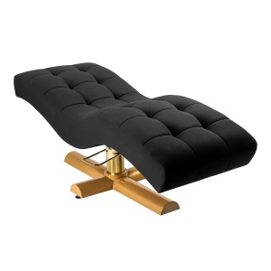Scaun pentru tratament gene Sillon Corona, negru cu bază aurie - Img 10