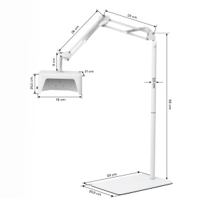 Lampă UV LED Glow 112 cu bază metalică 48W pentru pedichiură pe stativ - Img 3