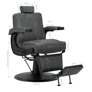 Scaun de frizerie Hair System BM88066 gri/negru - Img 2
