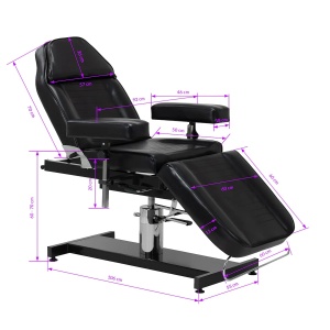 Scaun de tatuaje Pro Ink 210DH cu suport negru - Img 2