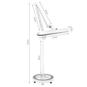 Lampă de atelier LED elegantă 801-s cu trepied standard alb - Img 5