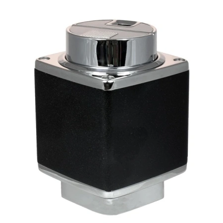 Brichetă Sarome de birou piezoelectrică, gris metalizat cu argintiu lucios, prezentare asezata pe postament