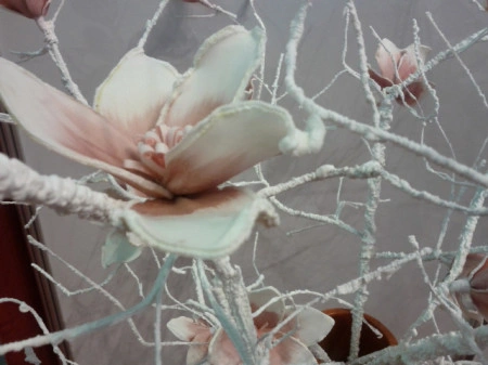 Floare decorativa, creanga Magnolie roz L 85cm - Img 5