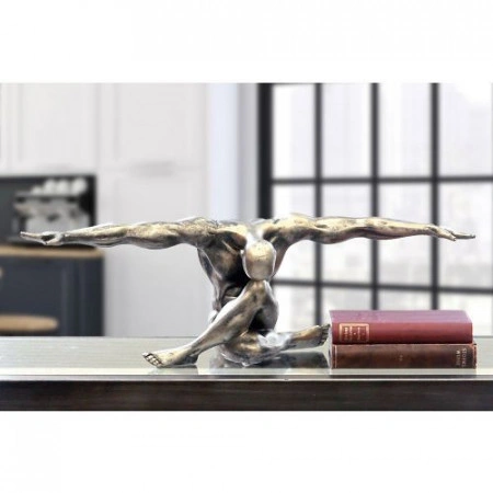 Statueta barbat in echilibru,bronz,L61cm - Img 3