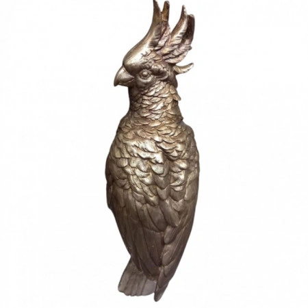 Statueta "Papagal" aurie pe stand metalic ,H 42cm - Img 2
