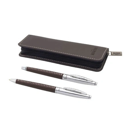 Set Balmain pix + roller in etui maro ,piele ecologica - Img 2