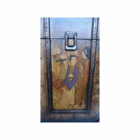 Cutie decorativa lemn cu motive japoneze gheise H40cm - Img 2