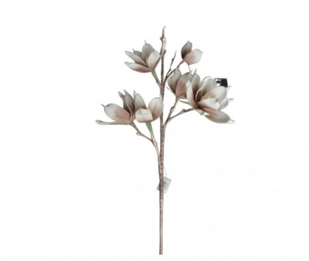 Creanga magnolie flori alb-maro,foam H90cm - Img 2