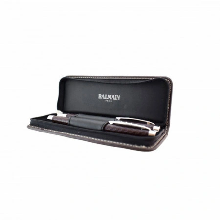Set Balmain pix + roller in etui maro ,piele ecologica - Img 4