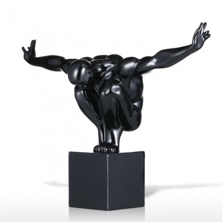 Statueta barbat in echilibru, decoratiune ,obiect,negru L42cm - Img 2