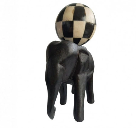 Statueta elefant cu bila H 20cm - Img 2