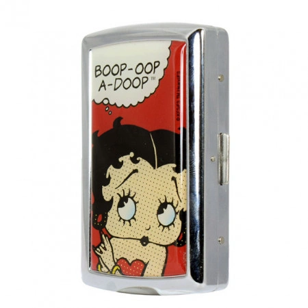 Tabachera Betty Boop, metalica, pentru tigarete de 85 mm (King Size), capacitate 10 buc - Img 4