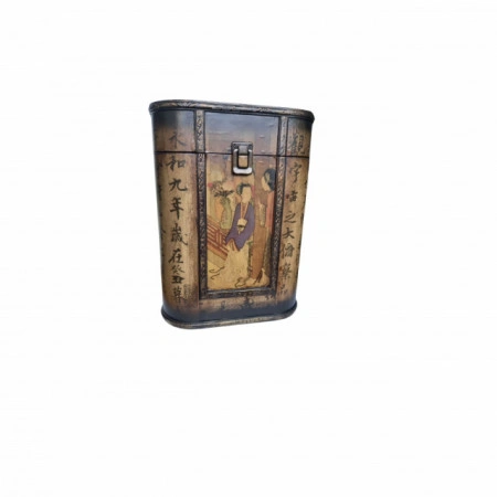 Cutie decorativa lemn cu motive japoneze gheise H40cm - Img 3