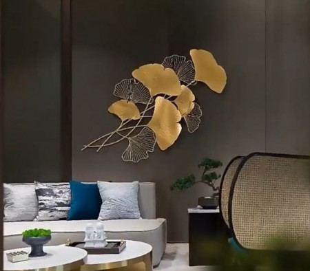 Decor perete flori aurii - Img 3