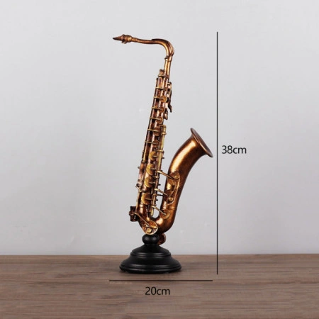 Decoratiune saxofon ,auriu antichizat,H37cm - Img 4