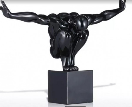 Statueta barbat in echilibru, decoratiune ,obiect,negru L42cm - Img 3
