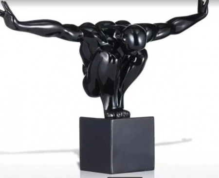 Statueta barbat in echilibru, decoratiune ,obiect,negru L42cm - Img 3