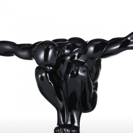 Statueta barbat in echilibru, decoratiune ,obiect,negru L42cm - Img 4