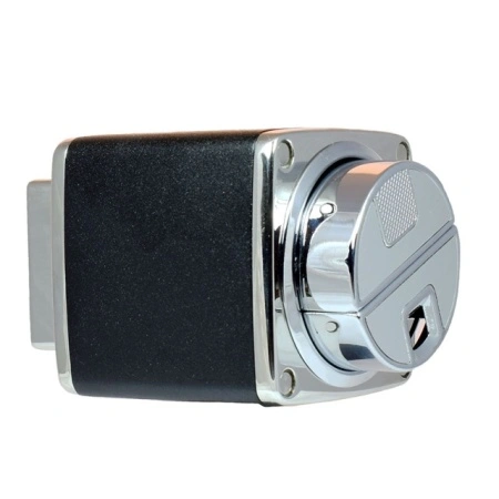 Brichetă Sarome de birou piezoelectrică, culoare negru cu argintiu lucios, asezata pe o parte, metalica, reincarcabila, piezo