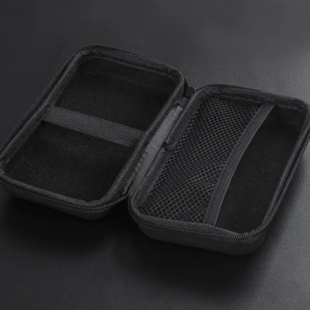 Etui 2 pipe deschis, culoare neagra, spatiu pentru accesorii