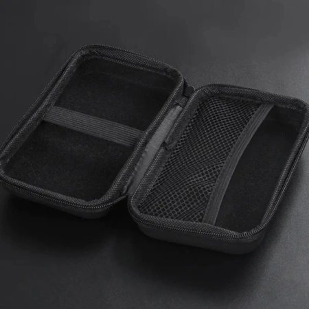 Etui 2 pipe deschis, culoare neagra, spatiu pentru accesorii