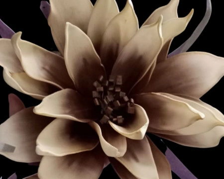 Floare decorativa Dalie maro,floare artificiala foam L90 cm - Img 4