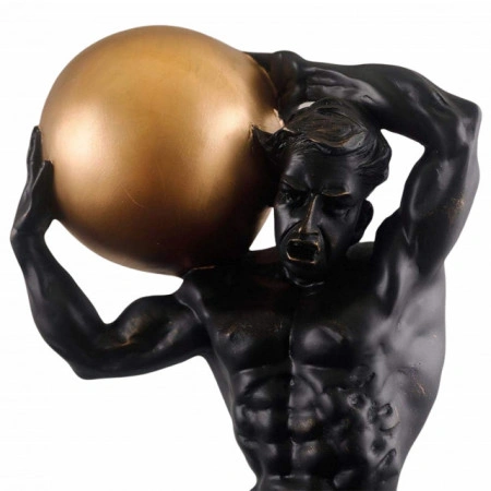 Sculptura decorativa Titan,statueta moderna barbat cu glob H 42cm - Img 2