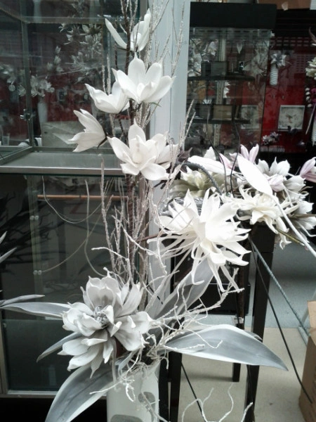 Floare decorativa Dalie roz D35 cm - Img 3