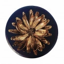 Caseta bijuterii,cutie decorativa lemn cu motive florale in relief pe capac,D20cm - Img 4
