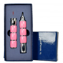 Set Cadou Silver Match Caprice - pix și brichetă (Pink / Bleu)