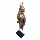 Statueta "Papagal" aurie pe stand metalic ,H 42cm