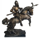 Statuetă soldat medieval călare - cavaler decor antic