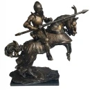 Statuetă soldat medieval călare - cavaler decor antic
