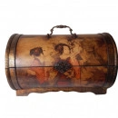 Cufar lemn motive japoneze gheise, 35x22cm