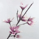 FLOARE DECORATIVA ,CREANGA MAGNOLIE CU 6 FLORI ALB-LILA L 90cm