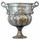 Vaza decorativa,vas tip amfora,metal argintiu, H40