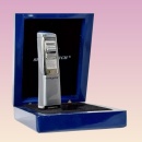 Brichetă Silver Match Lounge metalică, turbo anti-vânt, cu punch 7 mm și cutie cadou din lemn