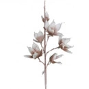 Creanga magnolie flori alb-maro,foam H90cm